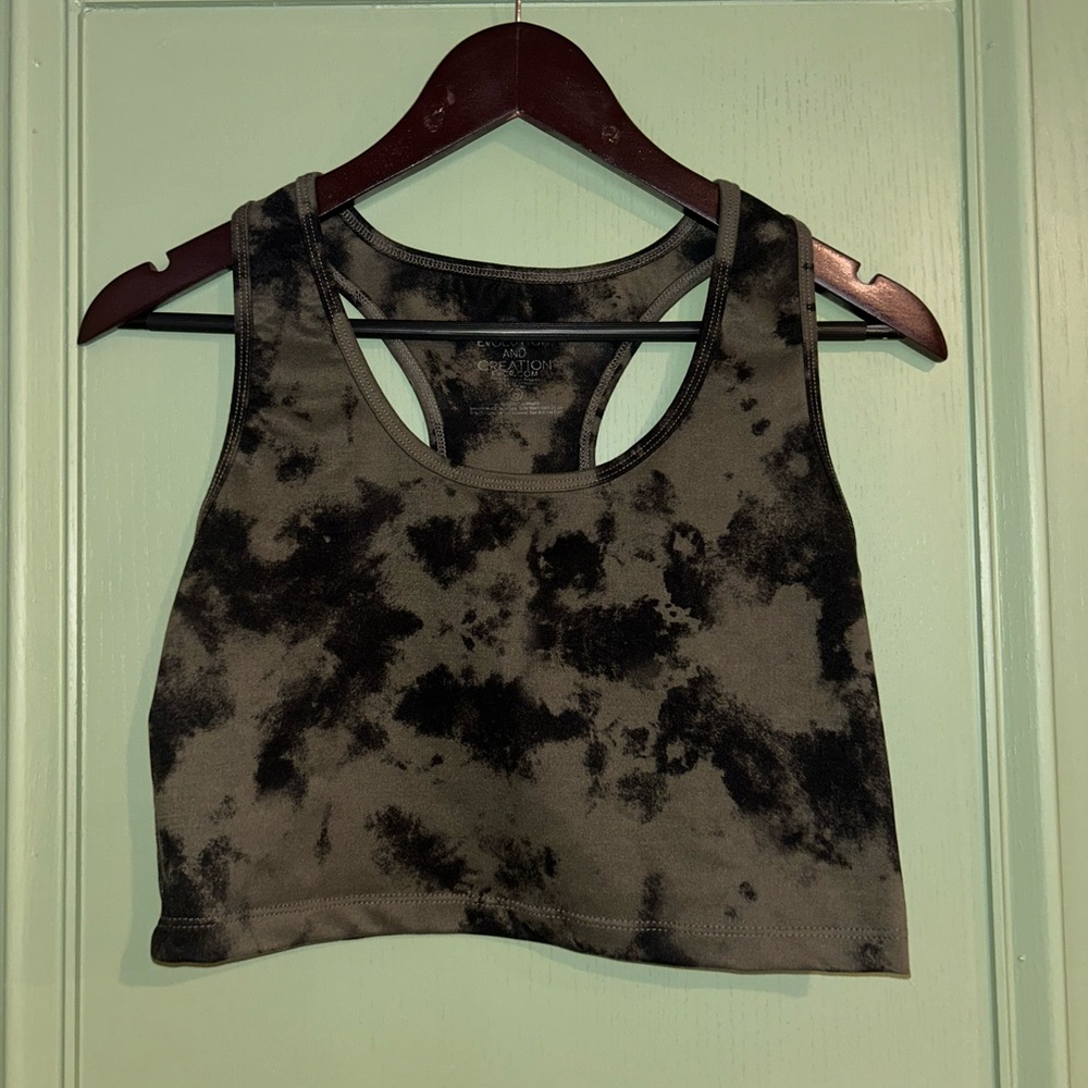 Evolution and Creation Olive and Black Tie-Dye Tank